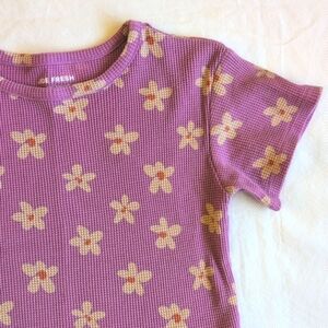 joe fresh purple floral waffle knit t-shirt 4T toddler girls